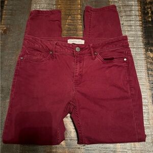 👖Womens Jeans Calvin Klein Brand Size 6 Burgundy Ankle Skinny